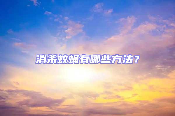 消殺蚊蠅有哪些方法?