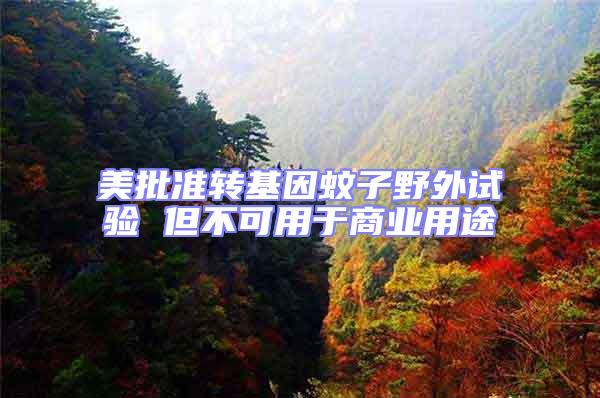 美批準轉基因蚊子野外試驗 但不可用于商業用途