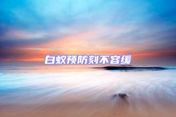 白蟻預(yù)防刻不容緩