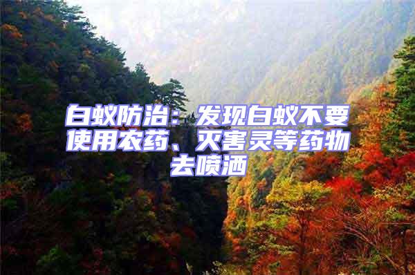 白蟻防治：發現白蟻不要使用農藥、滅害靈等藥物去噴灑