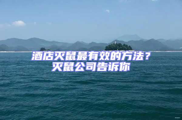 酒店滅鼠最有效的方法？滅鼠公司告訴你