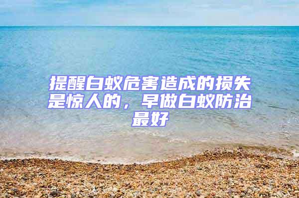 提醒白蟻危害造成的損失是驚人的，早做白蟻防治最好