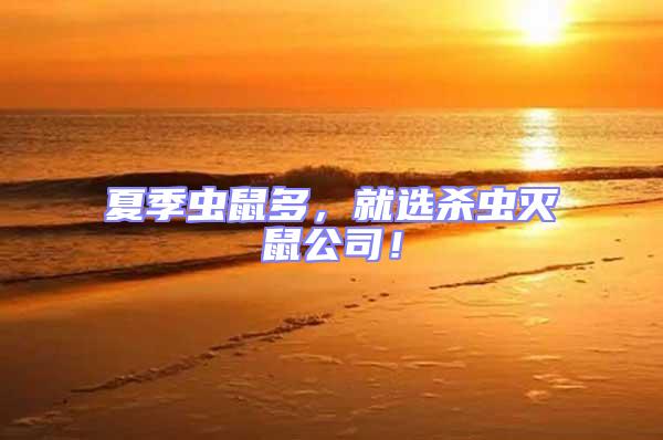 夏季蟲鼠多，就選殺蟲滅鼠公司！