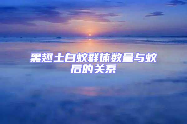 黑翅土白蟻群體數(shù)量與蟻后的關系