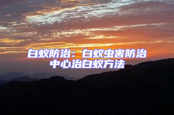 白蟻防治：白蟻蟲(chóng)害防治中心治白蟻方法