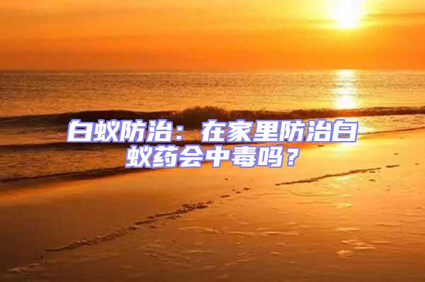 白蟻防治：在家里防治白蟻藥會中毒嗎？