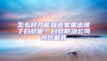 怎么樣才能知道家里出現(xiàn)了白蟻呢？白蟻防治公司為您解答