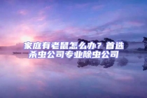 家庭有老鼠怎么辦？首選殺蟲公司專業除蟲公司