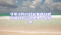 今年3月21日起家有白蟻可請白蟻公司免費(fèi)上門檢查