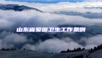 山東省愛國衛(wèi)生工作條例