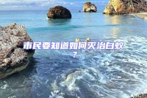 市民要知道如何滅治白蟻？